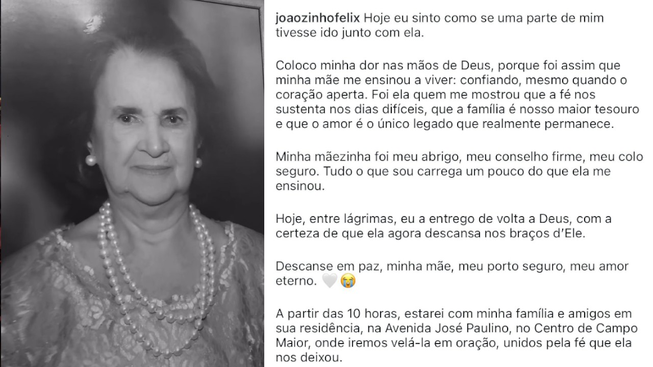 Morre Mariana Andrade, de 94 anos, mãe de Joãozinho Felix, prefeito de Campo Maior 