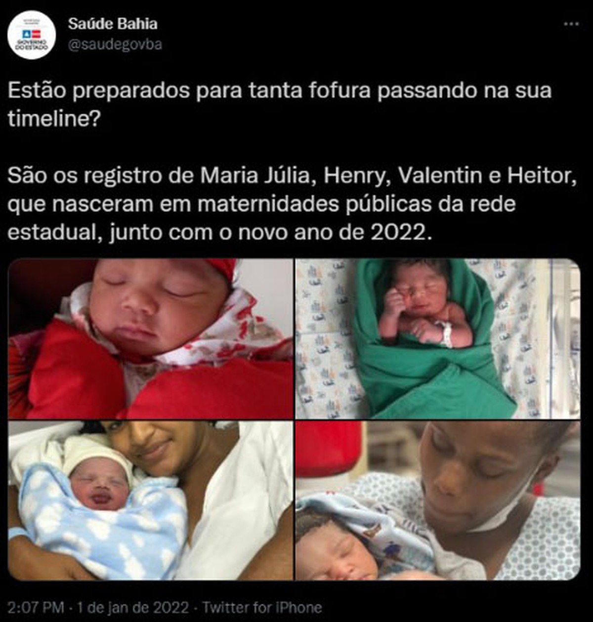Primeiro bebê baiano de 2022 nasceu em Salvador, à meia noite | Bahia | G1