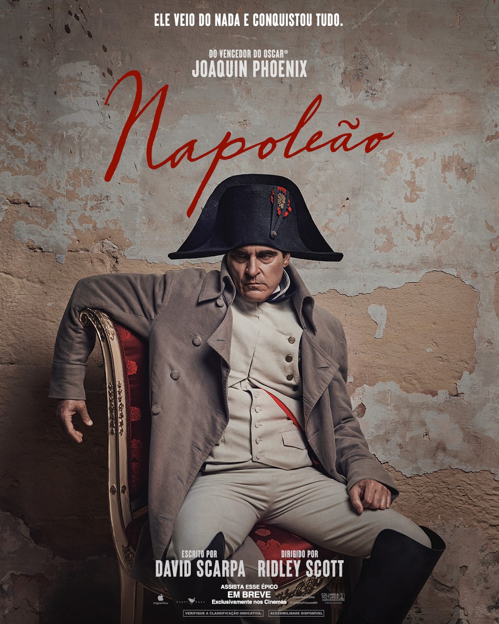 Cartaz do filme 'Napoleão', com Joaquin Phoenix — Foto: Reprodução/Twitter