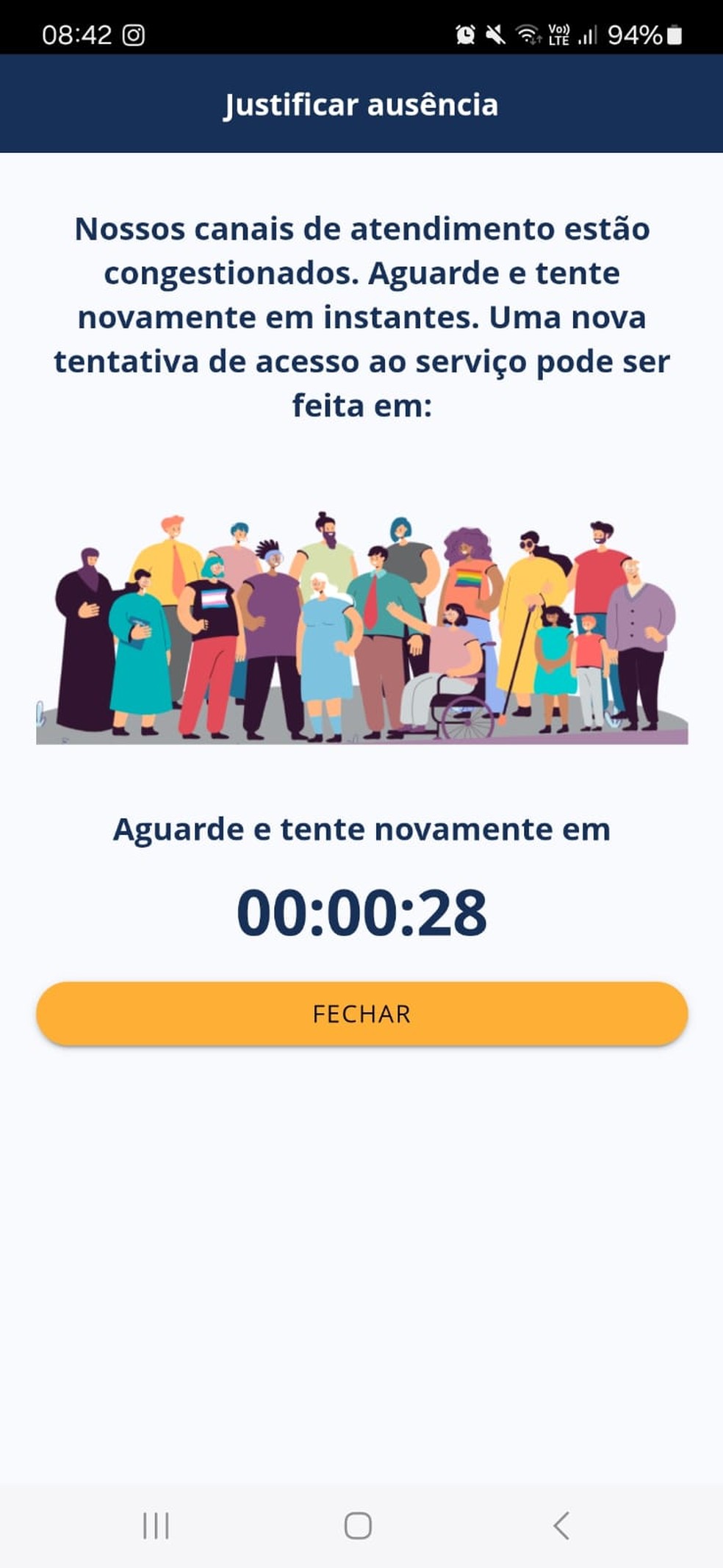 Eleitores relatam problemas técnicos para justificar no aplicativo e-Título — Foto: Reprodução