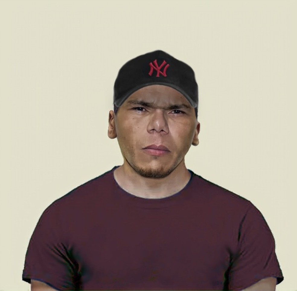 Imagem mostra simulação de possível aparência de Deibson Nascimento - fugitivo da Penitenciária Federal de Mossoró — Foto: Divulgação