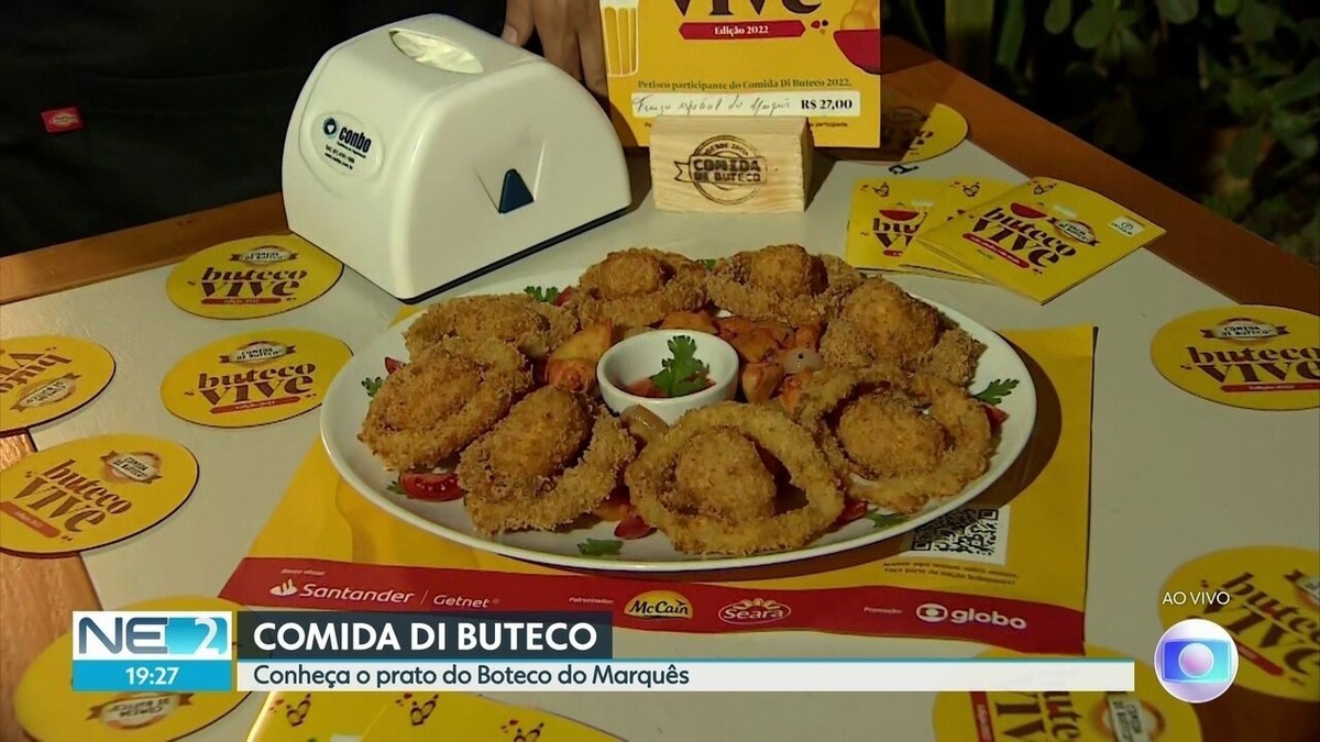 Comida di Buteco: creme de macaxeira com charque e cebola na brasa é um dos  pratos que concorrem no festival, Pernambuco