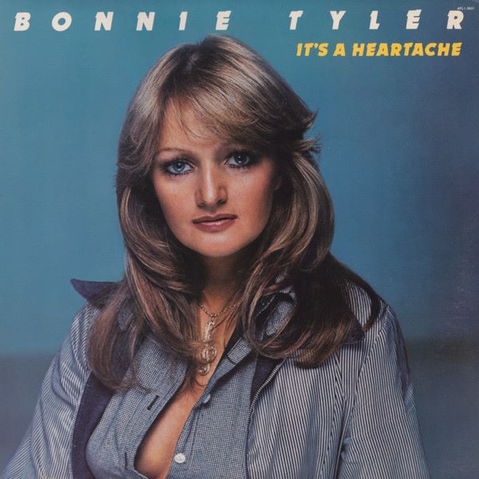 Capa do single 'It's a Heartache', lançado por Bonnie Tyler em 1977 — Foto: Reprodução