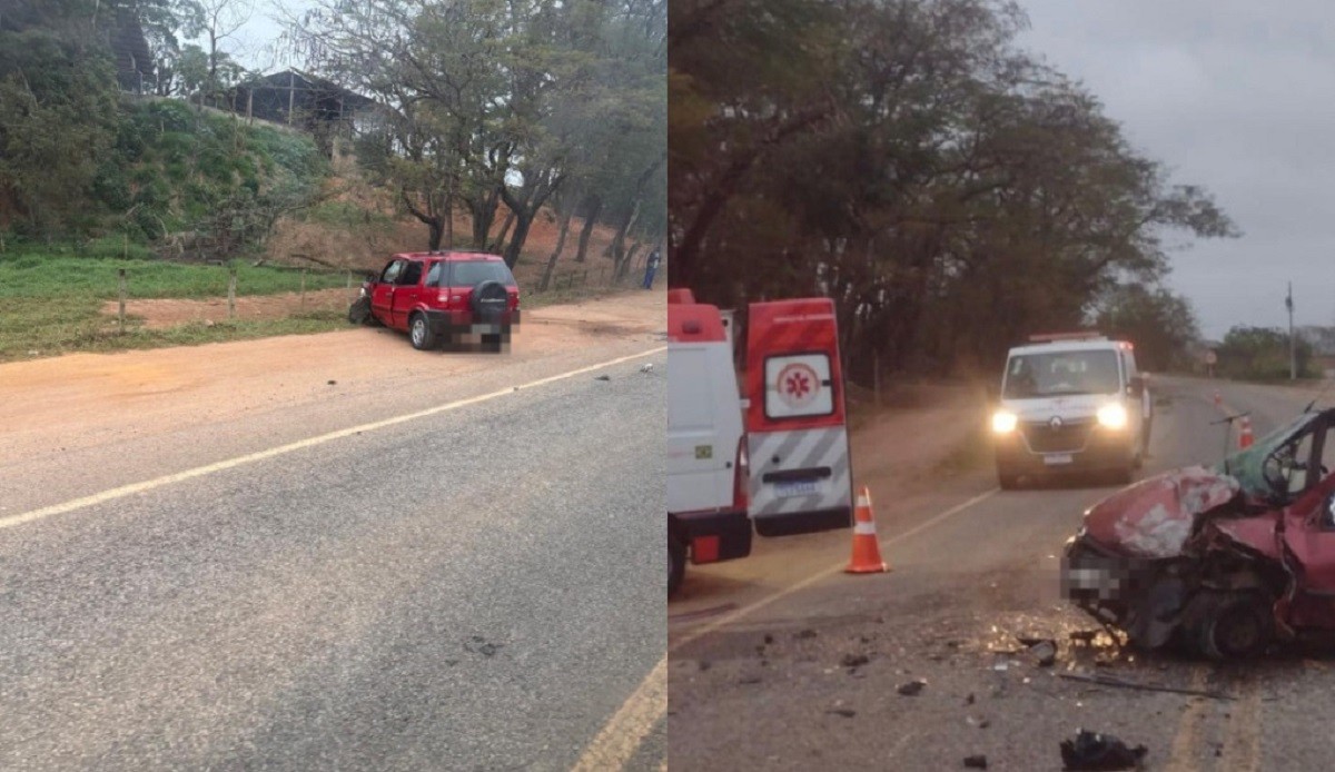 Motorista morre em acidente entre dois carros na MG-353, em Rio Pomba