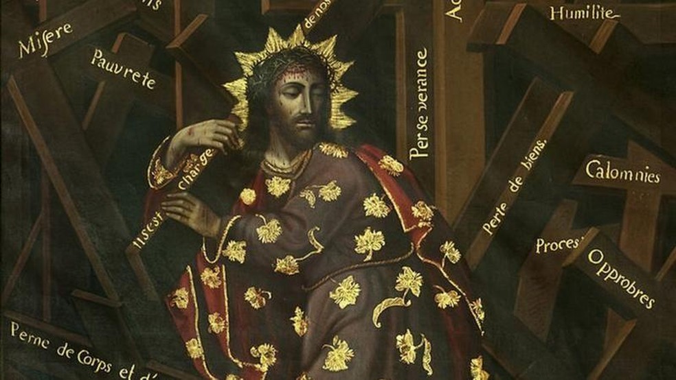 A cruz também simboliza o sofrimento de Jesus antes da morte, segundo o relato das homilias — Foto: Getty Images via BBC