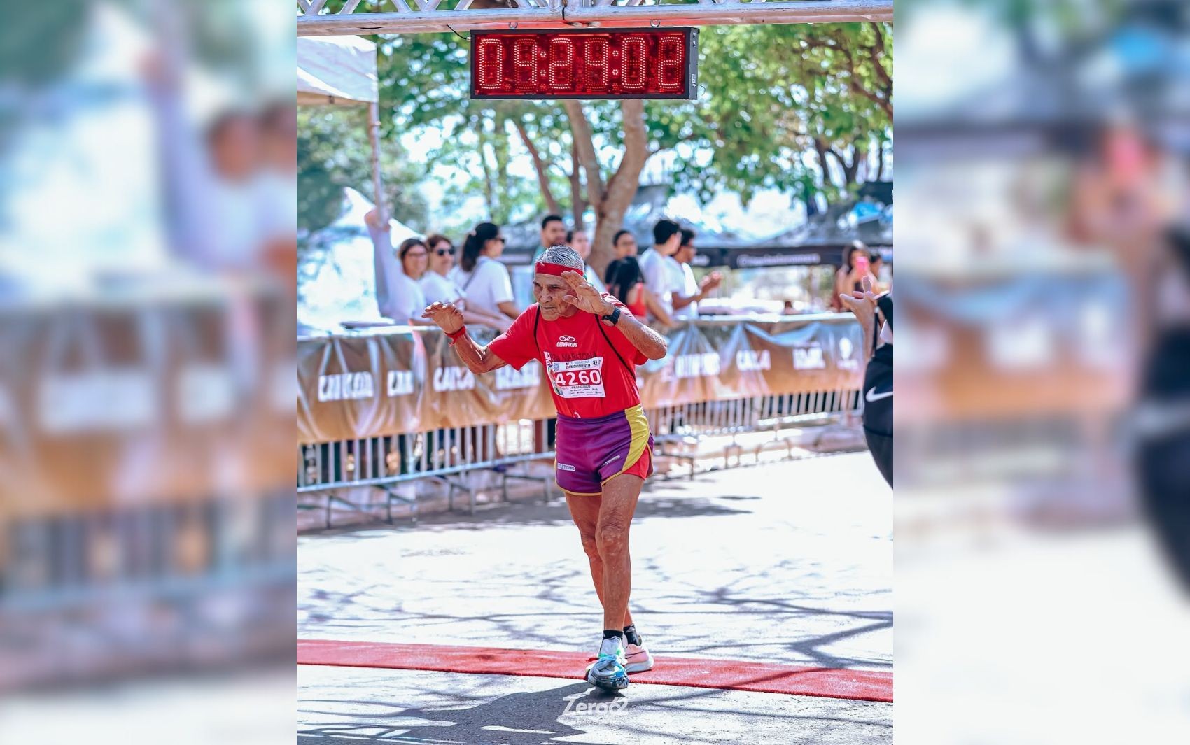 Corredor de 92 anos completa maratona de 42km em Goiânia 