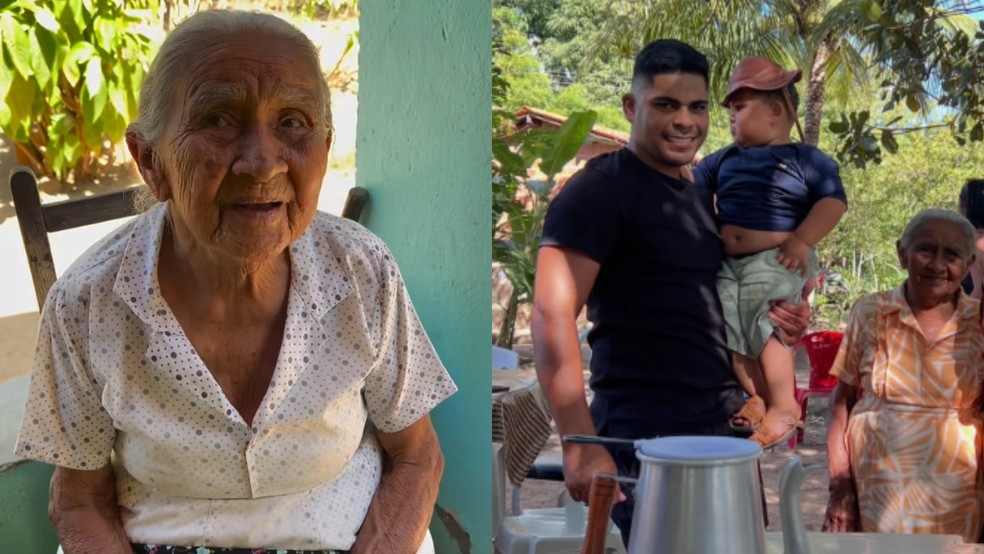 Vitor mostra a rotina com Arhurzinho e a Vovó Joaninha em Juazeiro do Norte, no Ceará. — Foto: Redes sociais/Reprodução