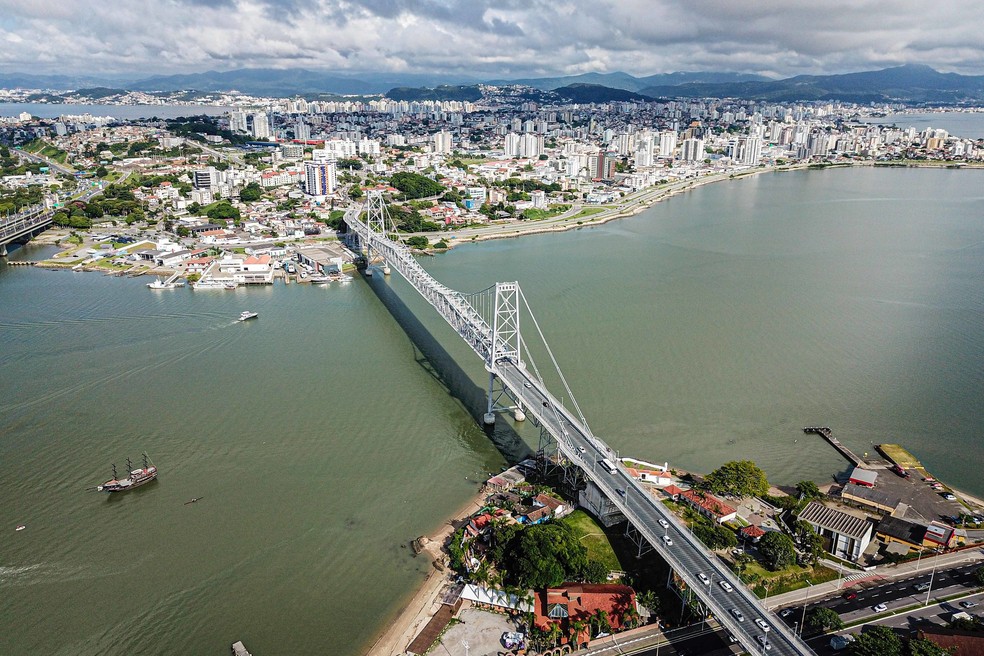 Vista aérea de Florianópolis (SC) — Foto: Eduardo Valente/Secom/Divulgação
