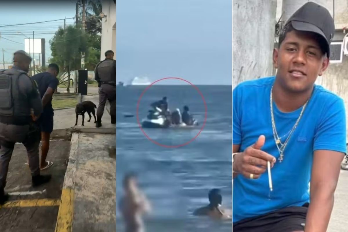 Jovem que usou moto aquática para assaltar casal no mar é preso no litoral de SP; VÍDEO