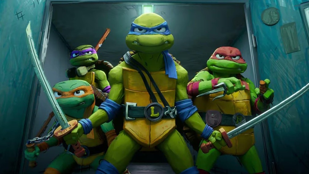 Michelangelo, Donatello, Leonardo e Rafael em 'As Tartarugas Ninja: Caos Mutante' — Foto: Divulgação