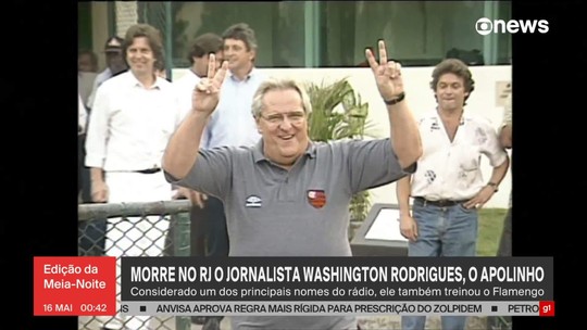 Morre o jornalista esportivo Washington Rodrigues, o Apolinho - Programa: Jornal GloboNews – Edição da Meia-Noite 