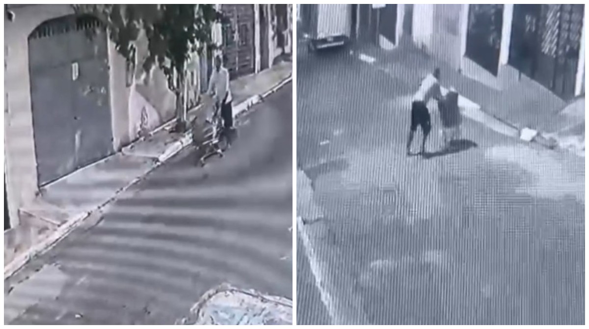 VÍDEO: Homem é flagrado empurrando carrinho de mercado com corpo de mulher morta por rua da Zona Leste de SP