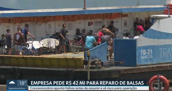 Concessionária aponta falhas em balsas e quer que governo de SP arque com R$ 42 milhões em reparos