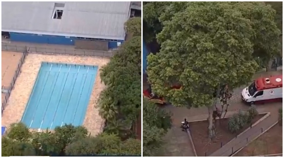 Homem de 40 anos morre após se afogar no Centro Esportivo Ibirapuera, na Zona Sul de SP — Foto: Reprodução/TV Globo