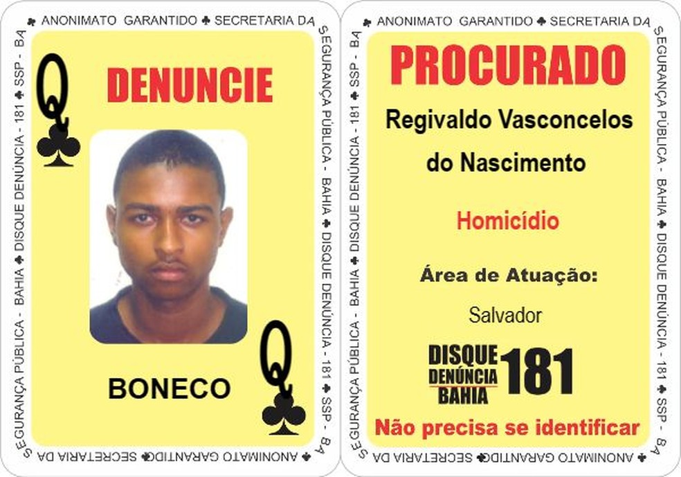 Baralho do crime: ex-integrante morre após confronto com policiais em Salvador — Foto: Divulgação/SSP