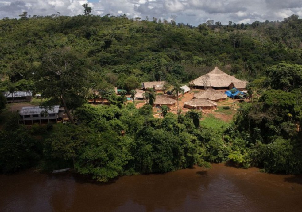 Comunidade indígena na Terra Yanomami. — Foto: Bruno Mancinelle/Casa de Governo