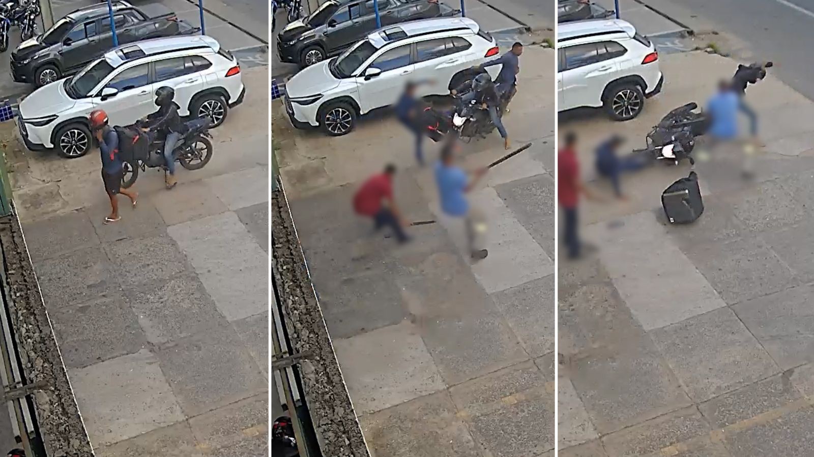 Vídeo: assaltantes abandonam moto em fuga após funcionários impedirem que patrão fosse roubado no PI