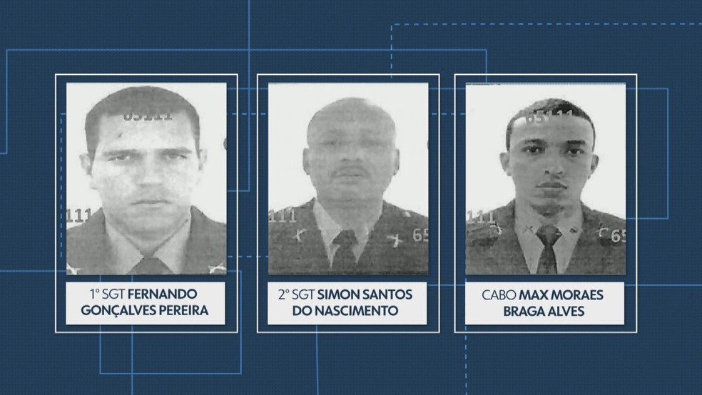Os PMs envolvidos na perseguição policial — Foto: Reprodução/TV Globo