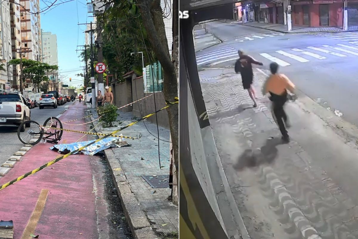 Vídeo mostra motorista abandonando carro de luxo após atropelar ciclista em ciclofaixa