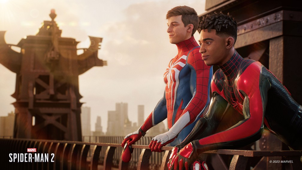 Peter e Miles em 'Marvel's Spider-Man 2' — Foto: Divulgação