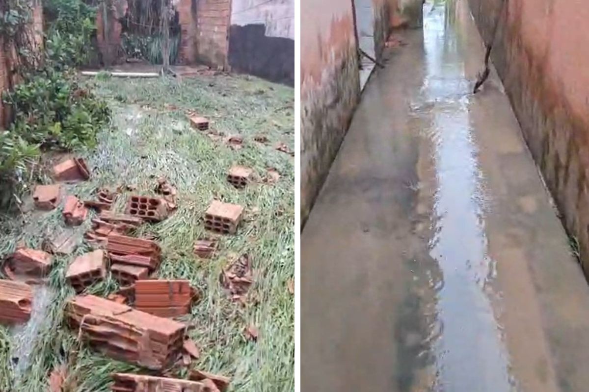 Temporal causa alagamentos e queda de muro no interior de SP; VÍDEO