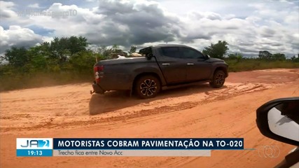 Motoristas cobram pavimentação na TO-020, entre Novo Acordo e Lizarda