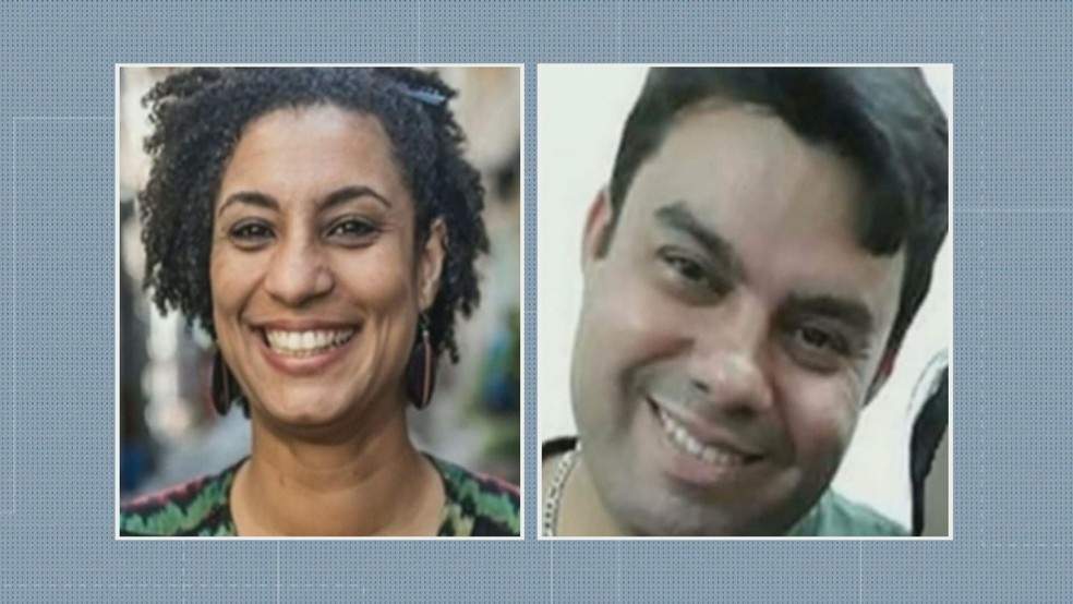 Marielle Franco e Anderson Gomes foram mortos no dia 14 de março de 2018, no Rio de Janeiro — Foto: Reprodução/TV Globo