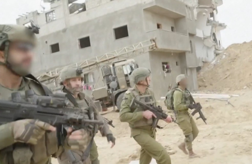 Militares em meio à guerra de Israel e Hamas — Foto: Reprodução/TV Globo