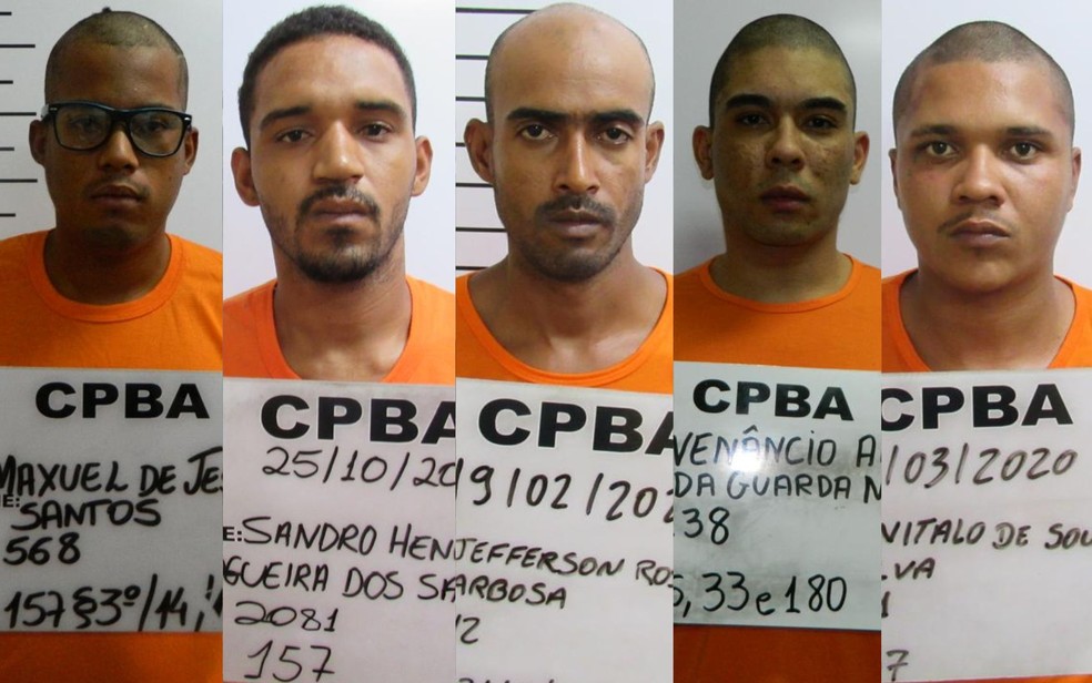 Os outros cinco detentos que fugiram do presídio de Barreiras — Foto: Seap-BA