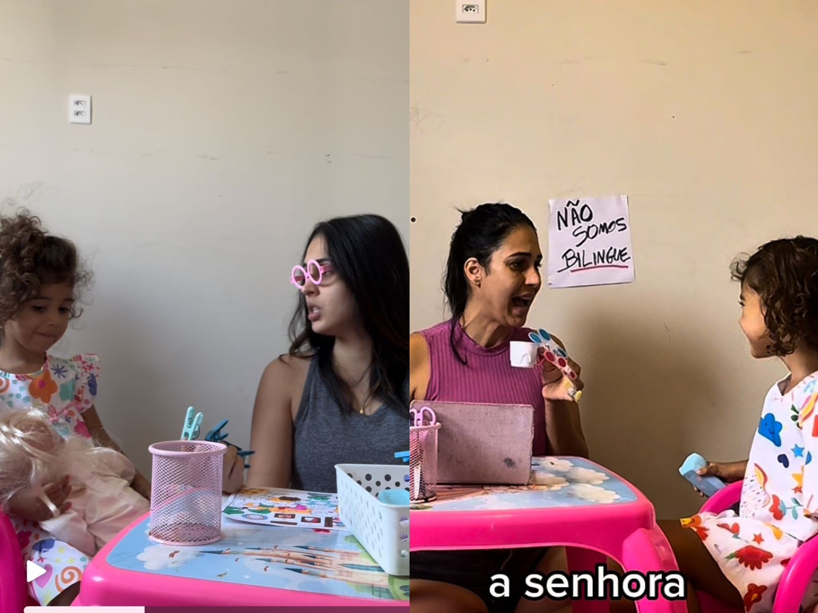 Mãe ganha as redes sociais brincando de atendimento médico de 'mentirinha' com as filhas em RO; assista