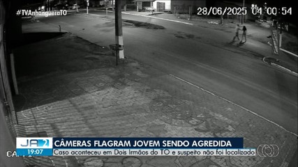 Câmeras flagram mulher sendo agredida em Dois Irmãos do Tocantins
