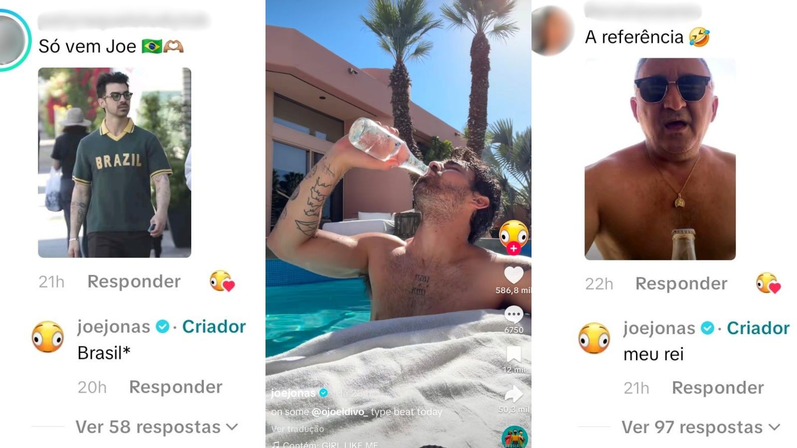 Joe Jonas menciona brasileiro Joel Divo em vídeo no TikTok e responde fãs em português