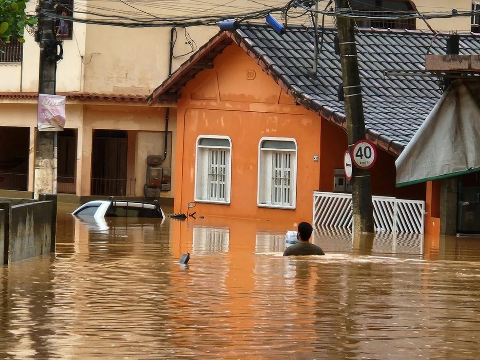 Situação em Mimoso do Sul após chuva forte no Sul do Espírito Santo — Foto: Rodrigo Zaca/Governo do ES