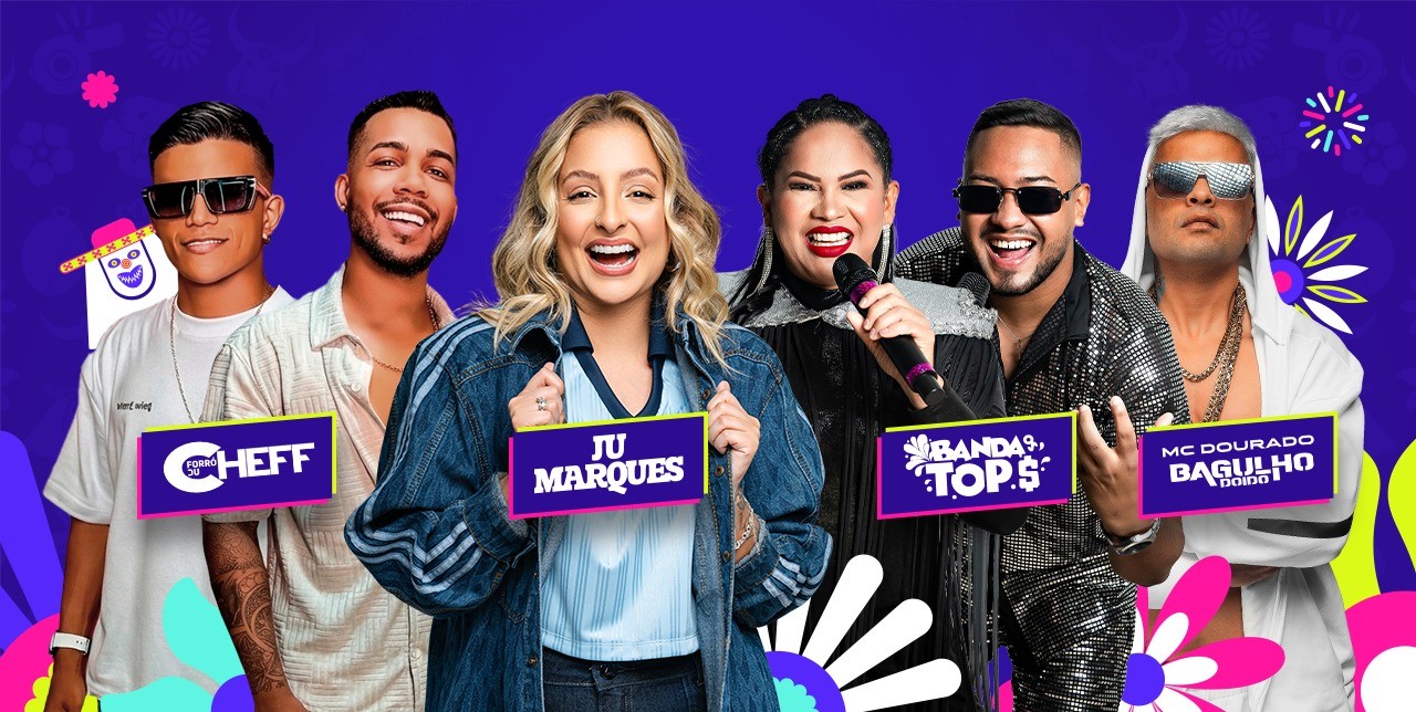 Ju Marques, Banda Top, Forró Du Chef e MC Dourado são atrações do Carnapauxis 2026