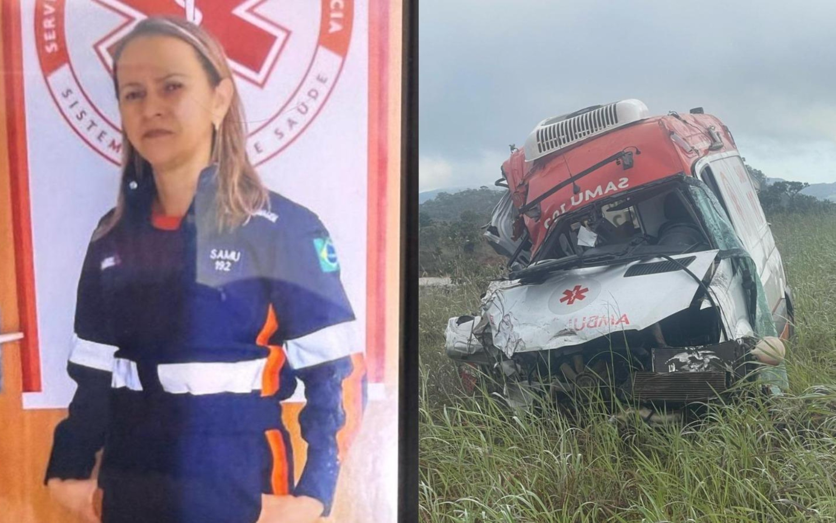 Acidente mata técnica de enfermagem do Samu e deixa feridos após ambulância bater contra caminhão parado