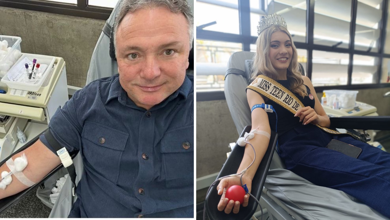 Ex-militar que já fez mais de 100 doações de sangue e miss que incentiva causa ajudaram a salvar centenas de vidas: 'Fazer o bem'