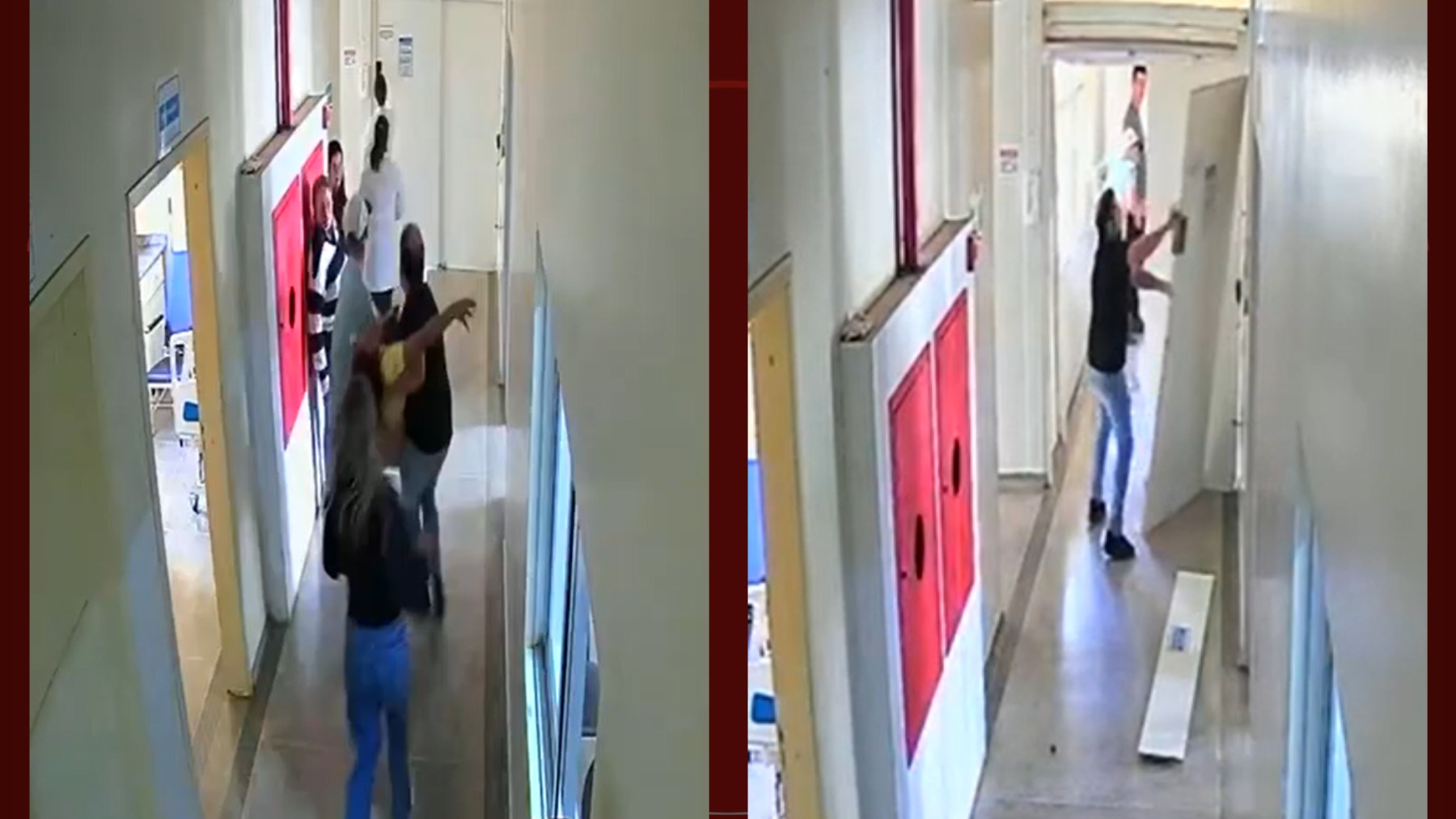 VÍDEO: vice-prefeito arranca porta de hospital após chegar com paciente no colo e trava eletrônica não abrir de primeira, no Paraná