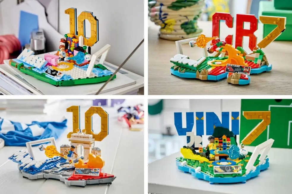 Bonecos da Lego com os craques da Copa do Mundo de 2026 — Foto: Divulgação/Lego
