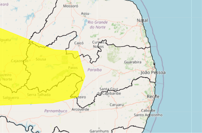Inmet alerta para baixa umidade do ar em mais de 80 cidades da PB; confira lista