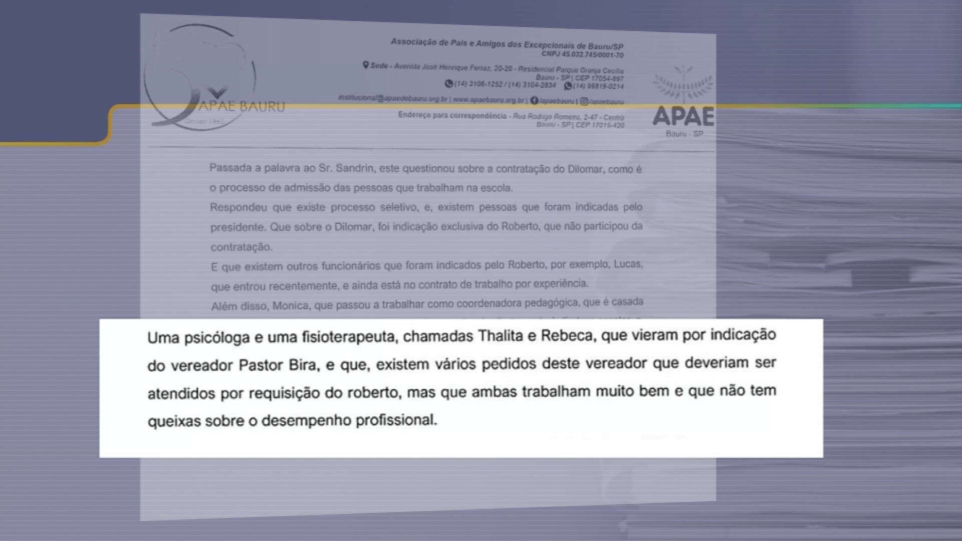 Desvios milionários na Apae de Bauru: vereadores citados em inquérito justificam indicações e repasses à entidade