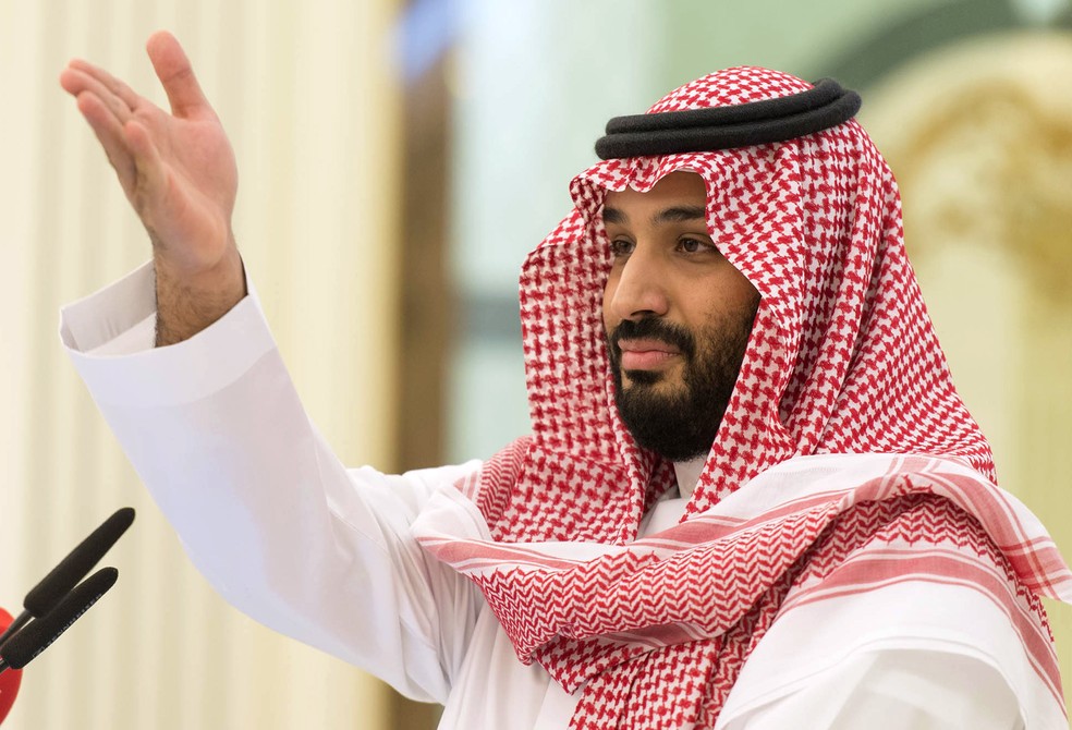 Vice-príncipe herdeiro Mohamed ben Salman, da Arábia Saudita — Foto: Bandar Algaloud / Media Office Of Mohammed Bin Salman / AFP