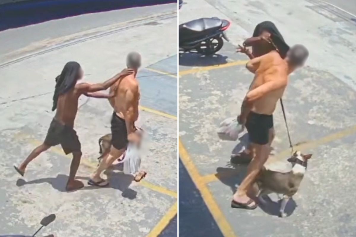 Homem é assaltado em menos de três segundos durante passeio com cachorro no litoral de SP; VÍDEO