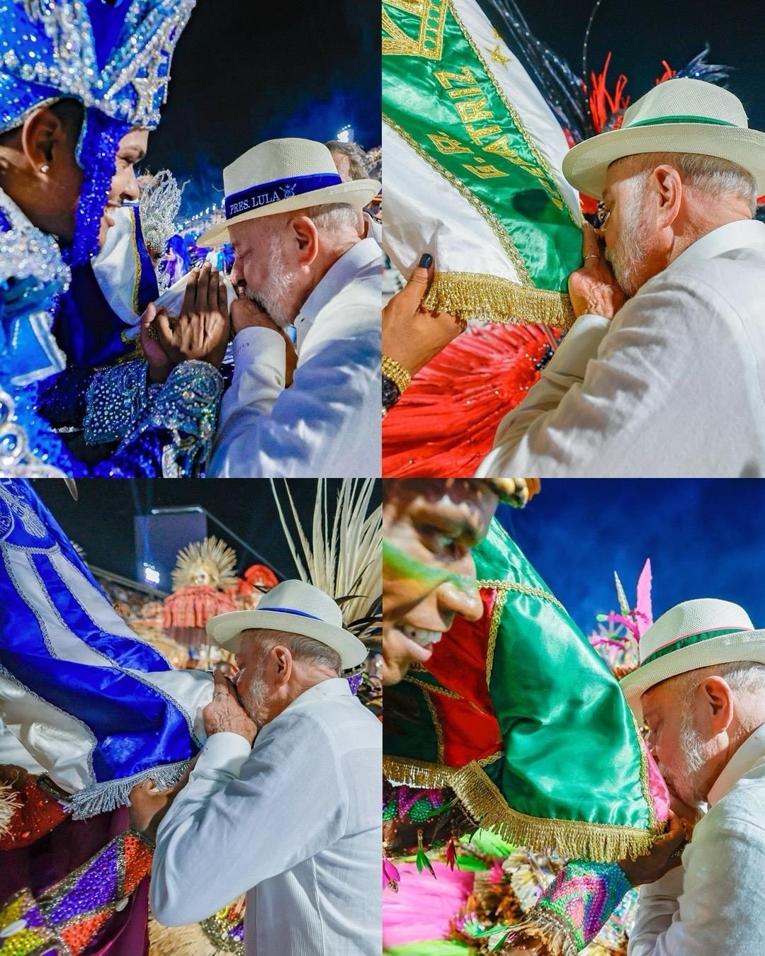 Após homenagem criticada pela oposição, Lula posta foto com todas as escolas na Sapucaí