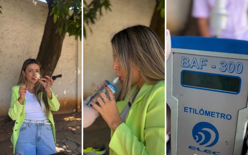 Comer pão de forma pode fazer com que motorista seja pego no teste do bafômetro, alerta Detran Goiás — Foto: Reprodução/Redes Sociais