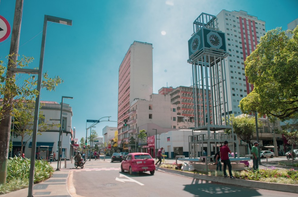 Rua 14 de Julho com avenida Afonso Pena. Centro de Campo Grande — Foto: Glenda Gabi/Prefeitura de Campo Grande