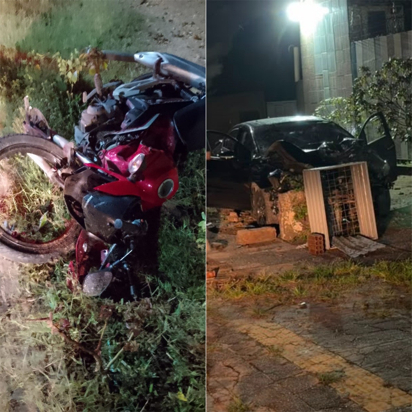 Acidente entre carro e motos deixa uma pessoa morta na Grande Natal