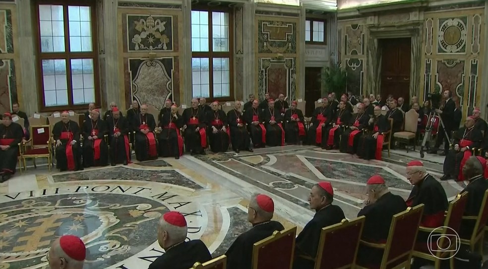 Conclave, para escolher sucessor de Papa Franscisco, é considerado um dos mais indecifráveis de que se tem notícia — Foto: Jornal Nacional