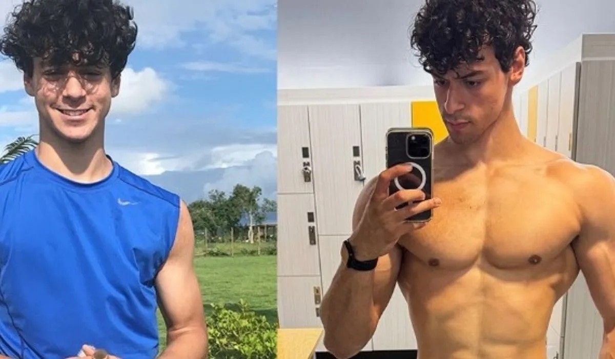 Filho de Carla Perez posta vídeo sem camisa, é acusado de usar anabolizantes e é defendido por mãe: 'disciplina'
