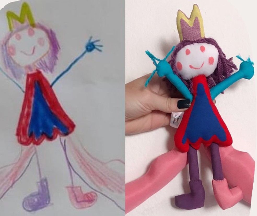 Boneca inspirado em desenho de criança