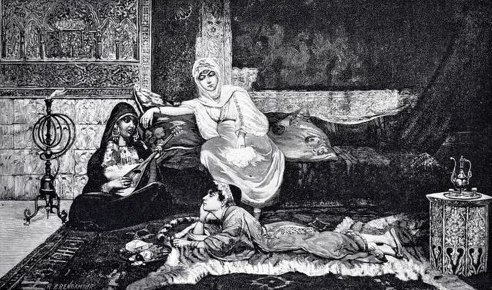 Mulheres de diferentes origens, idades e culturas se encontravam no harém imperial otomano — Foto: GETTY IMAGES via BBC